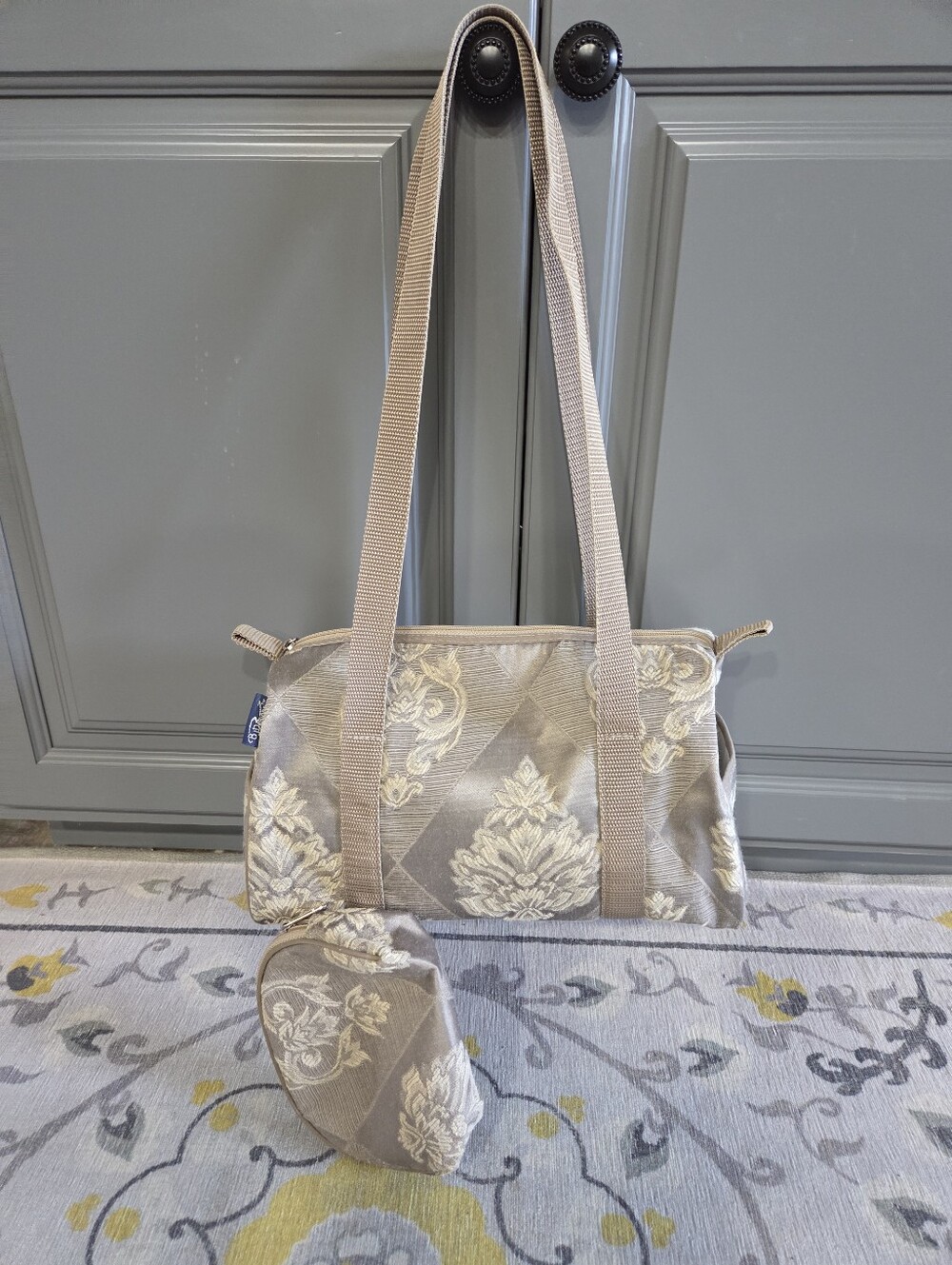 B J DESIGNS NEW TRAVEL TOTE AND MINI POUCH